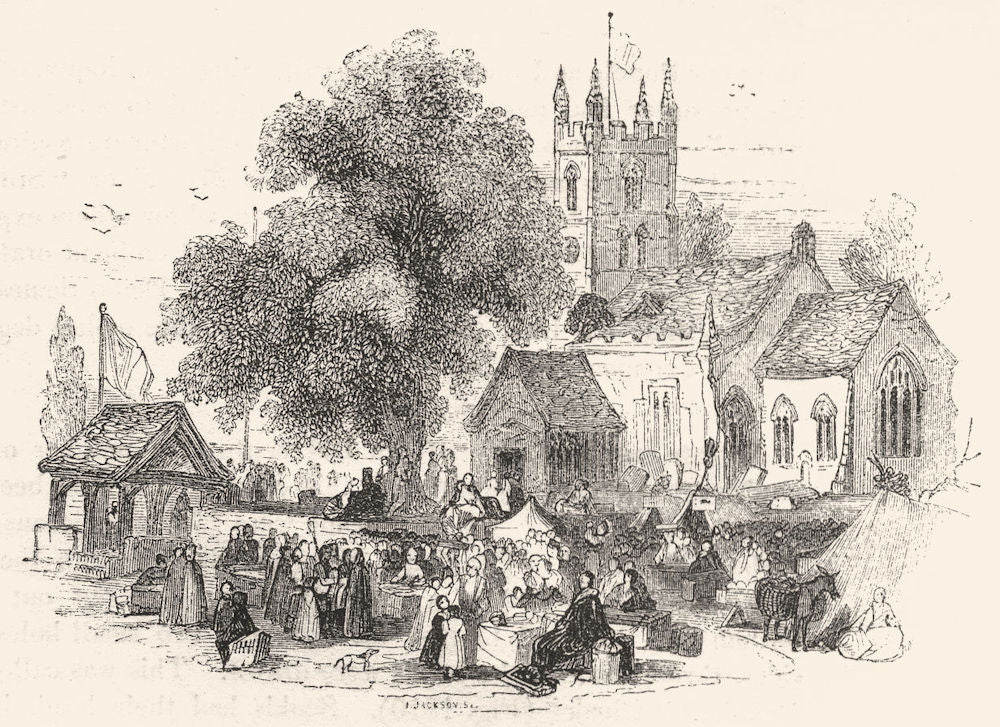 SOCIETY. The Wake 1845 old antique vintage print picture